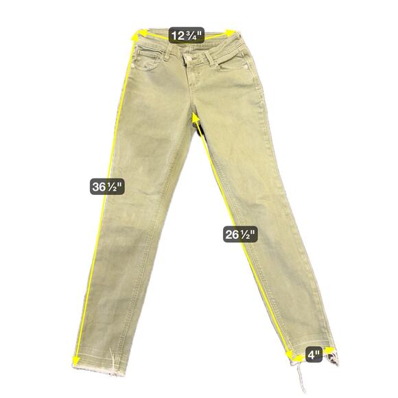 Old Navy Women's Rockstar Super Skinny Jeans Stretch Raw Hem Light Green Size 0P - Picture 3 of 14